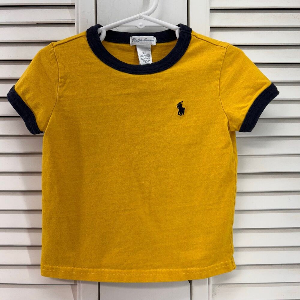Ralph Lauren polo size 18M yellow ringer tee